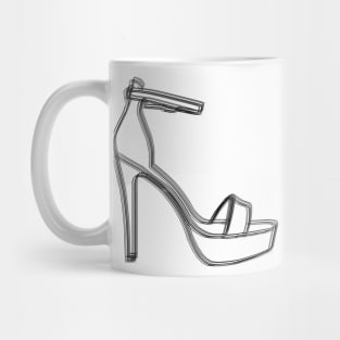 Minimalist High Heel Shoe Drawing Mug